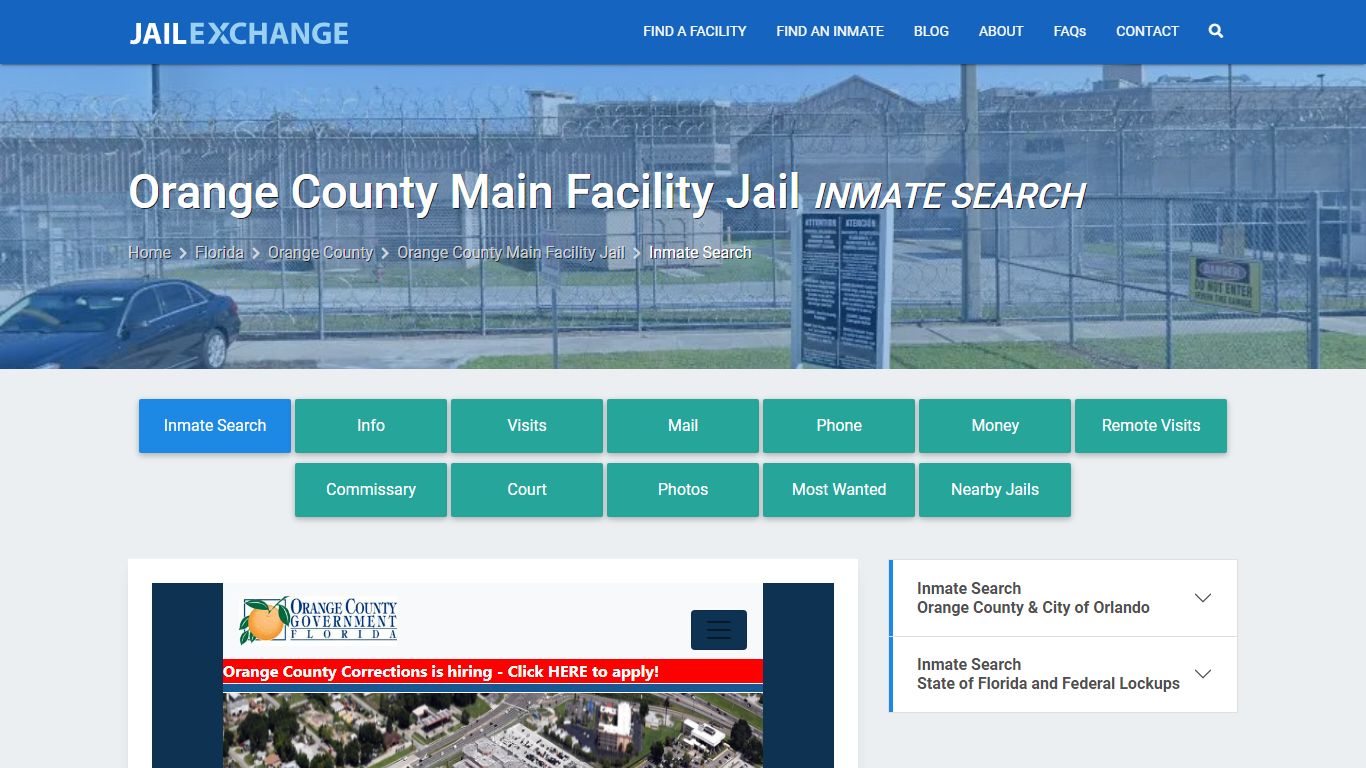 Orange County Main Facility Jail Inmate Search - Jail Exchange